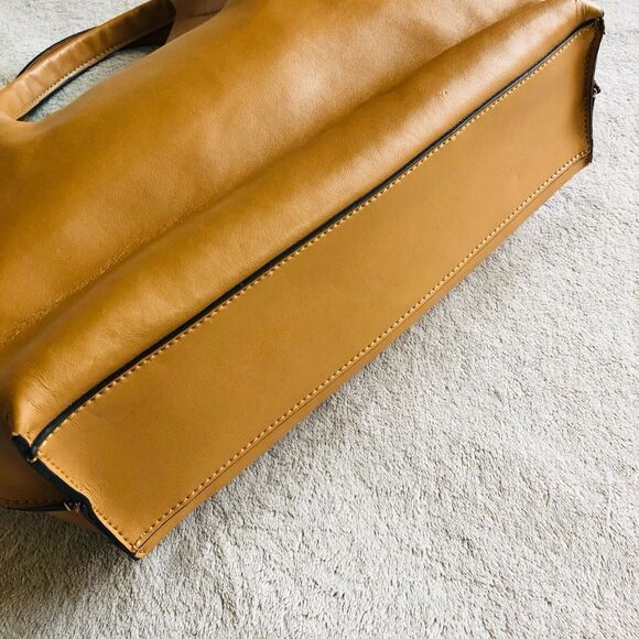 Co-Lab Cognac Vegan Leather Small Tote Bag - Picture 4 of 16